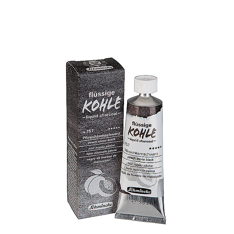 Węgiel płynny 35 ml Schmincke - nr 757 peach stone black - pestki brzoskwiń