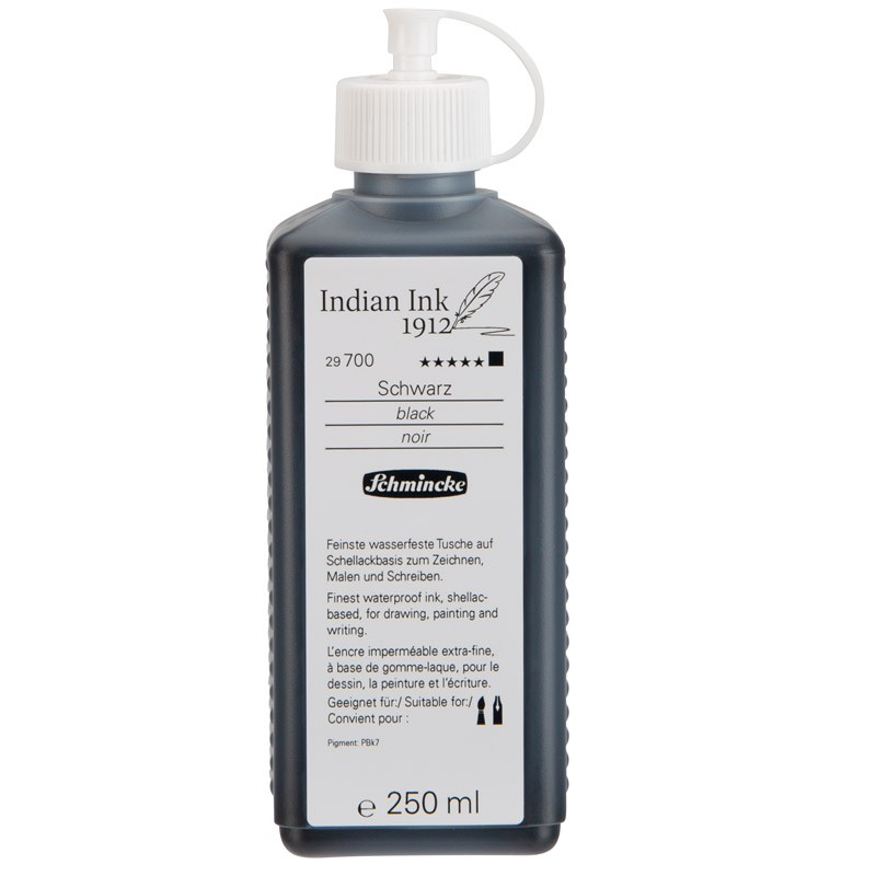 Tusz indyjski do kaligrafii Schmincke Indian Ink black - 250 ml - sklep gart.pl