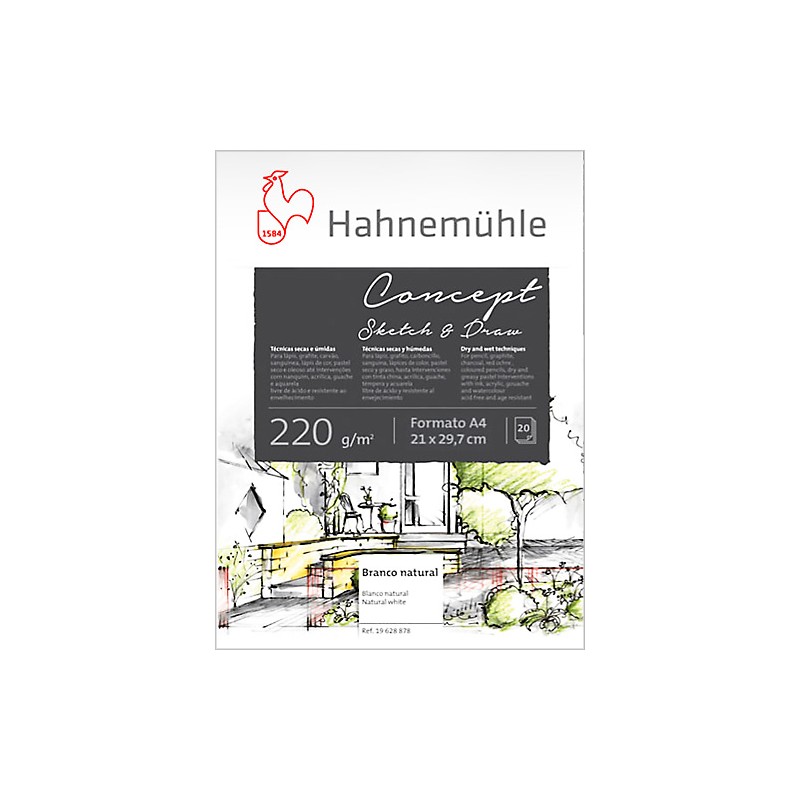 Blok Hahnemühle Concept Sketch&Draw 220 g - A4 do technik suchych i mokrych