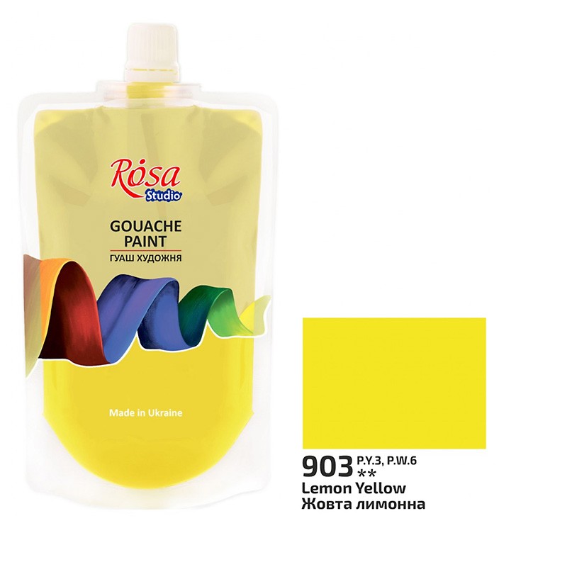 farba Gouache Rosa STUDIO nr 903 -  Lemon Yellow, 200 ml