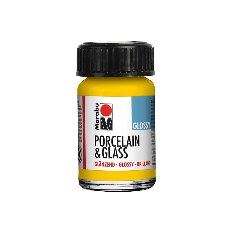 błyszcząca farba do porcelany i szkła Marabu PORCELAIN & GLASS nr 220 - sunshine yellow