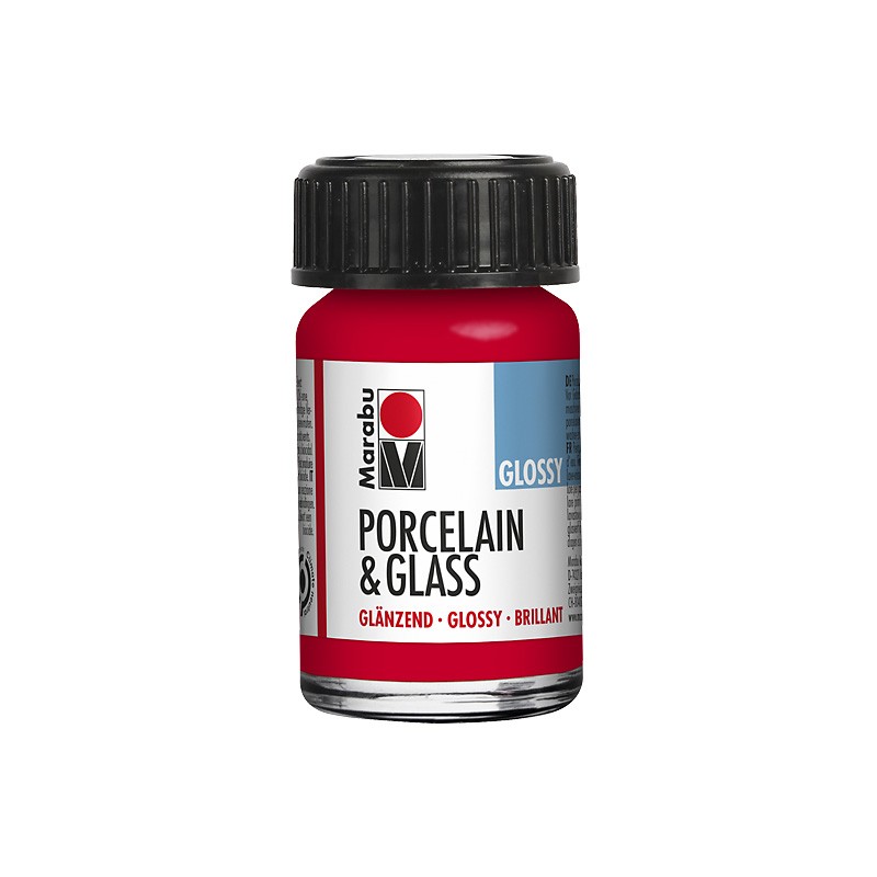 błyszcząca farba do porcelany i szkła Marabu PORCELAIN & GLASS nr 125 - cherry