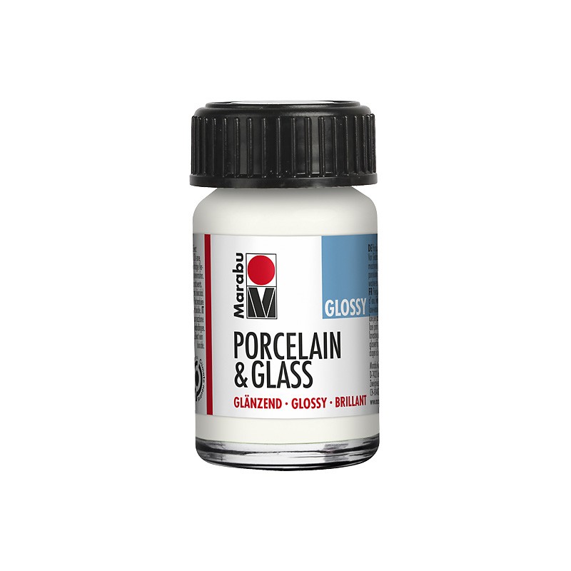 błyszcząca farba do porcelany i szkła Marabu PORCELAIN & GLASS nr 070 - white