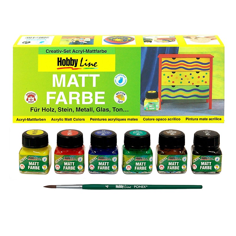 Zestaw matowych farb akrylowych Kreul ACRYL-MATTFARBE 6x20 ml - art. 75600 - sklep dla plastyków gart.pl