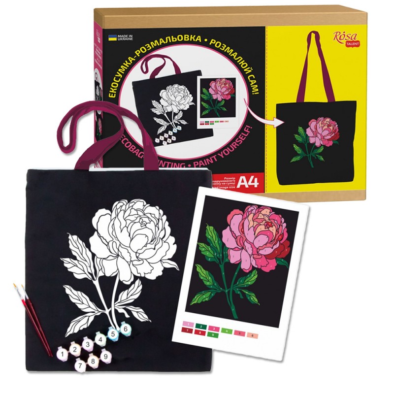 Eko-torba "Róża" + zestaw farb do tkanin Rosa TALENT - gart.pl