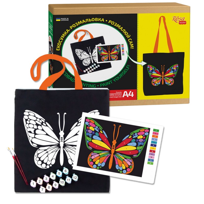 Eko-torba "Motyl" + zestaw farb do tkanin Rosa TALENT - gart.pl