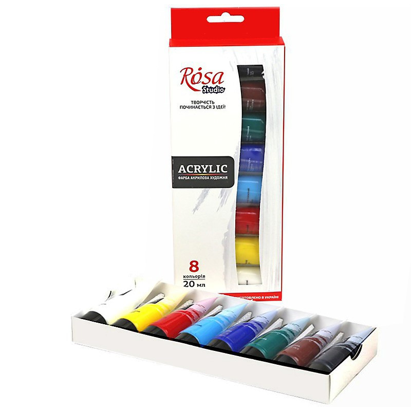 Komplet farb akrylowych Studio 8 x 20 ml - art. 90747253