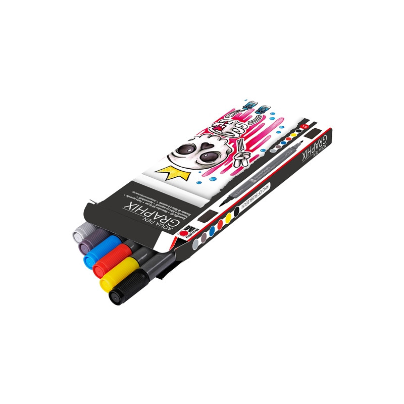 Zestaw markerów akwarelowych Marabu AQUA PEN GRAPHIX 6 kol - sklep dla plastyków gart.pl