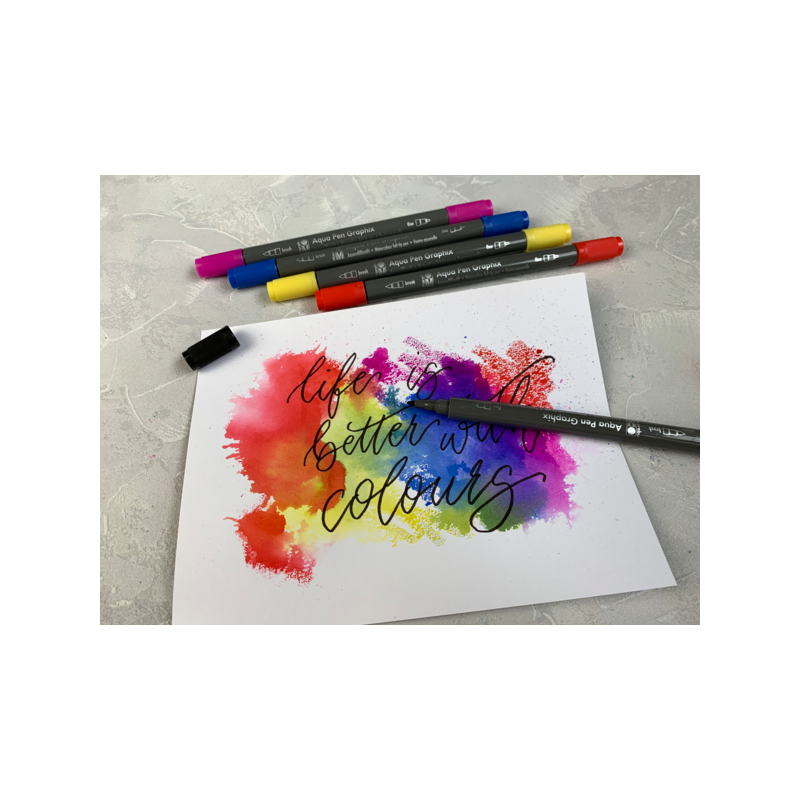 Zestaw markerów akwarelowych Marabu AQUA PEN GRAPHIX 12 kol. - sklep dla plastyków gart.pl