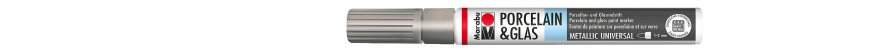Marabu PORCELAIN & GLAS marker do szkła i porcelany 1-2 mm - 082 silver