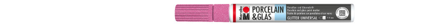 Marabu PORCELAIN & GLAS marker do szkła i porcelany 1-2 mm - 533 glitter-pink