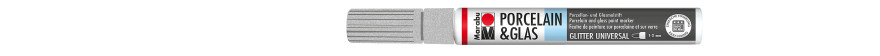 Marabu PORCELAIN & GLAS marker do szkła i porcelany 1-2 mm - 582 glitter-silver