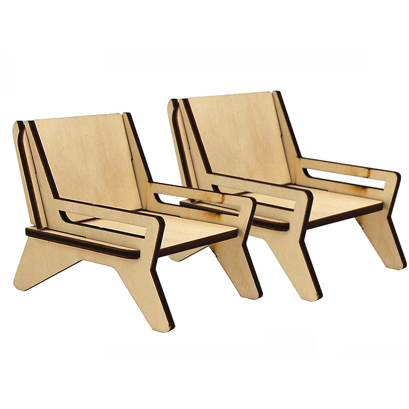 Fotel dla lalek MODERN do samodzielnego montażu – 6 x 8 x 6,5 cm, 2 szt. - art. 287413