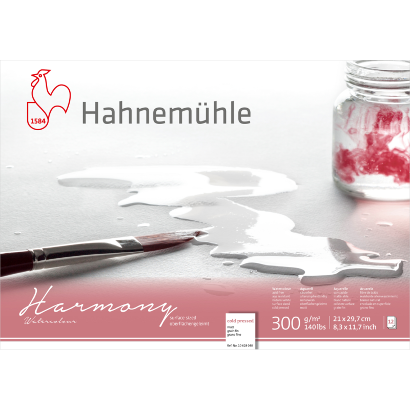 Blok do akwareli Hahnemuhle Harmony 300 g cold pressed - A4