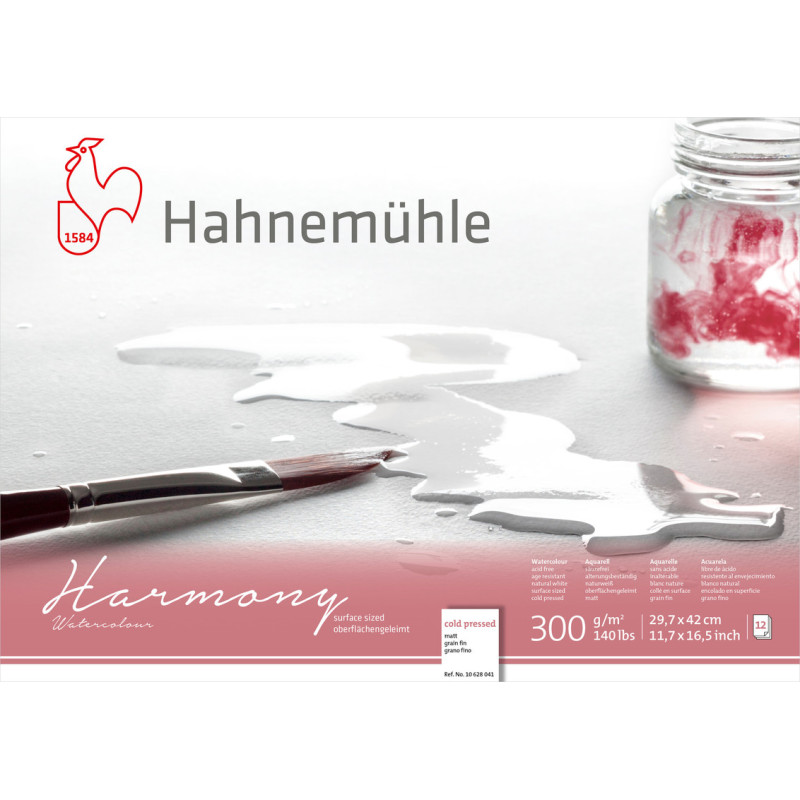Blok do akwareli Hahnemuhle Harmony 300 g cold pressed - A3