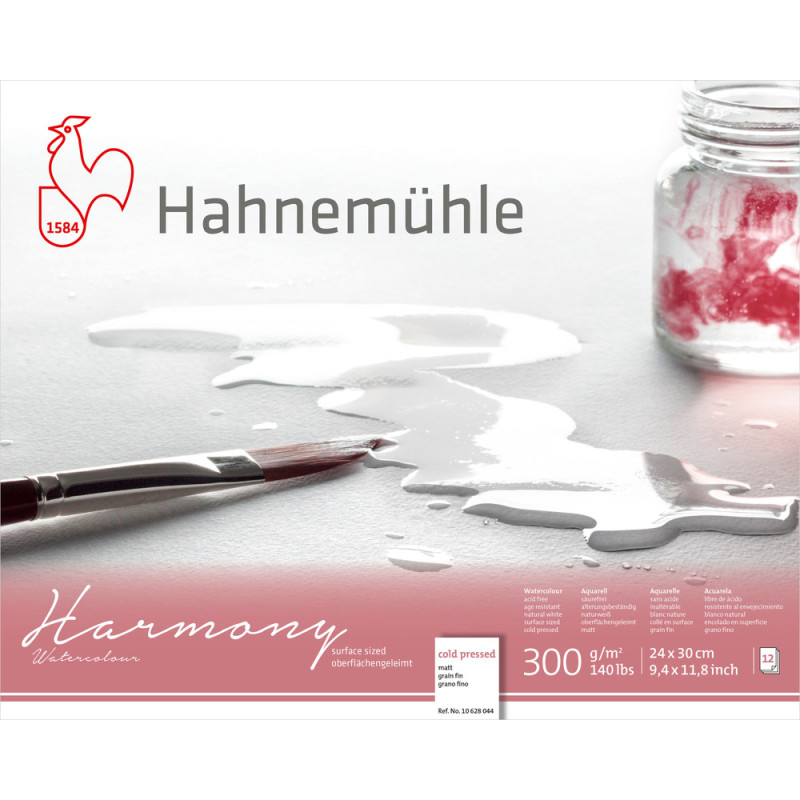 Blok do akwareli Hahnemuhle Harmony 300 g cold pressed - 24x30 cm