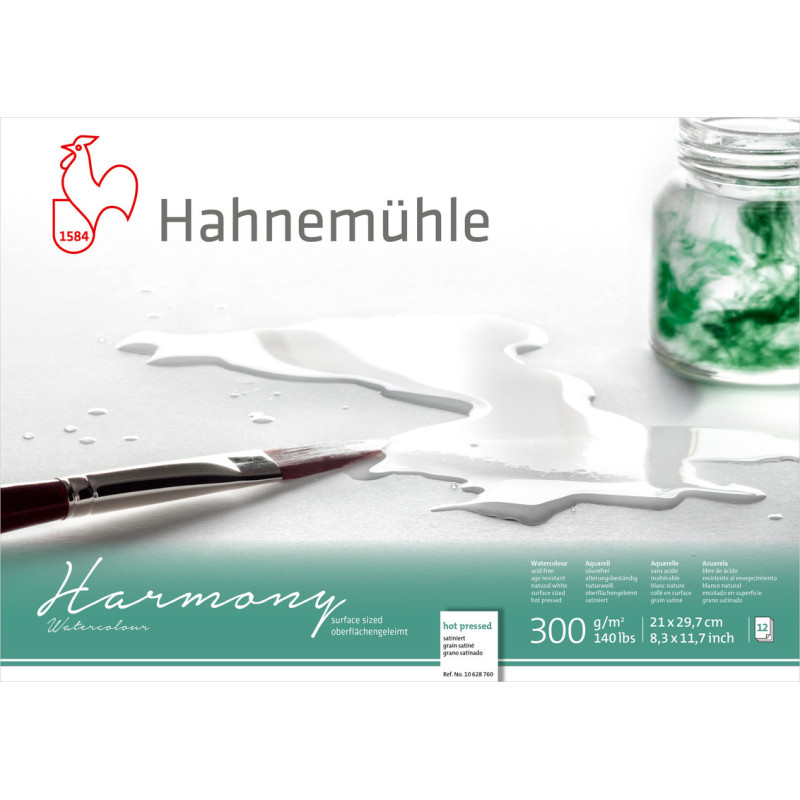 Blok do akwareli Hahnemuhle Harmony 300 g hot pressed - A4