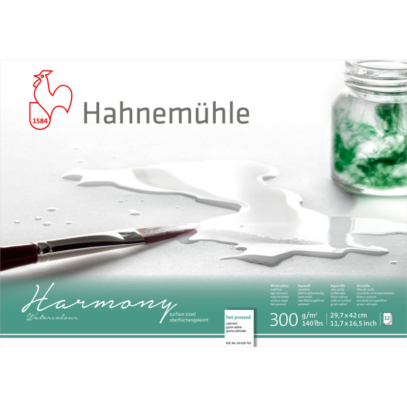 Blok do akwareli Hahnemuhle Harmony 300 g hot pressed - A3