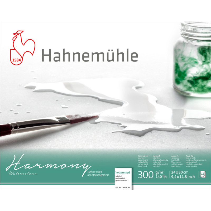 Blok do akwareli Hahnemuhle Harmony 300 g hot pressed - 24x30 cm