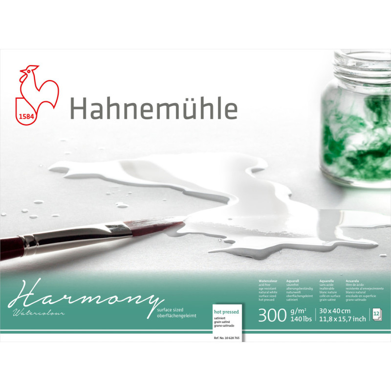 Blok do akwareli Hahnemuhle Harmony 300 g hot pressed - 30x40 cm