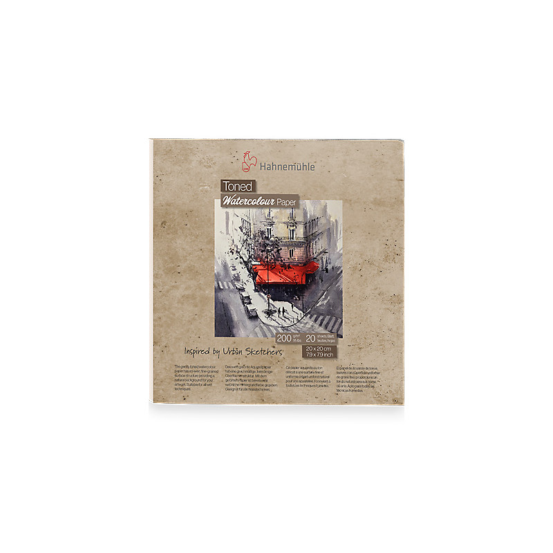 Blok do akwareli Hahnemuhle Toned Watercolour beige 200g - 20x20 cm