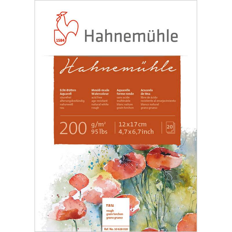 Blok do akwareli Hahnemühle 200 g rough - 12 x 17 cm