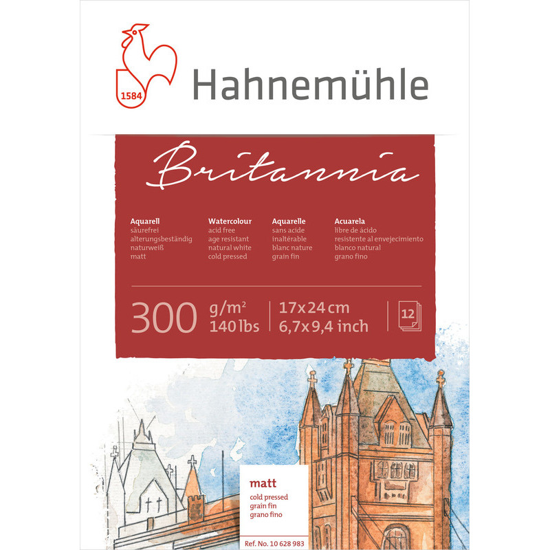 Blok do akwareli Hahnemuhle Britannia 300g cold pressed - 17x24 cm