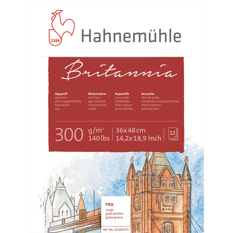 Blok do akwareli Hahnemuhle Britannia 300 g rough - 36x48 cm