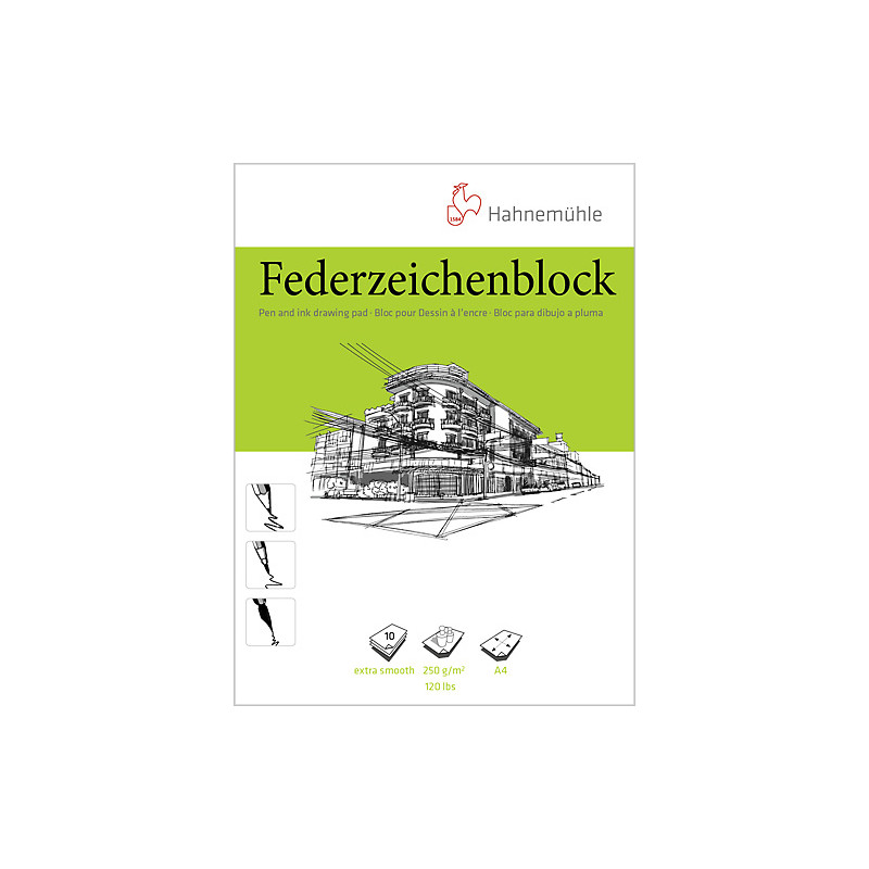 Blok do piór kreślarskich i do kaligrafii Hahnemühle Federzeichenblok 250g - A4