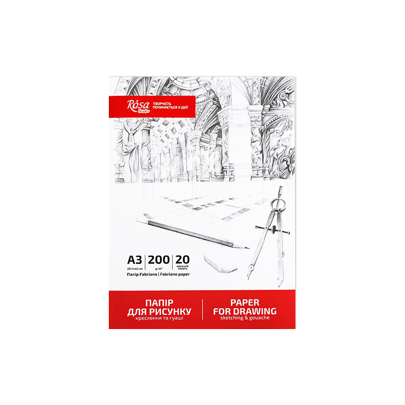 Papier do rysunku Rosa Drawing 200 g arkusz A3 - w teczce