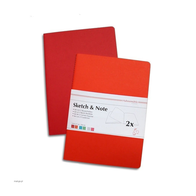 Szkicownik w miękkiej oprawie Sketch & Note 125g red bundle - 2 x A6