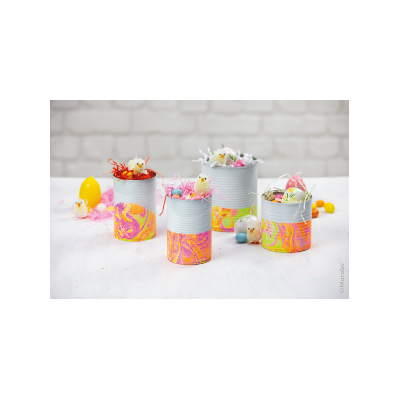 Zestaw farb do marmurkowania Marabu EASY MARBLE 5 x15 ml NEON + marker