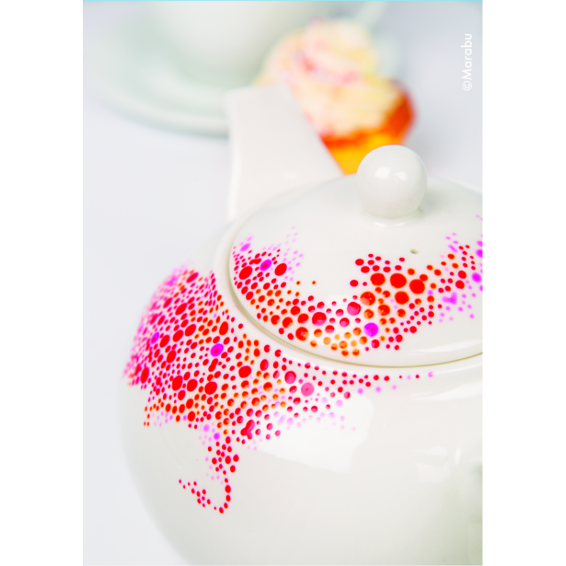 Zestaw farb do szkła i porcelany Marabu PORCELAIN & GLASS błyszczący 6x15 ml + pędzel - art. 1115000000087