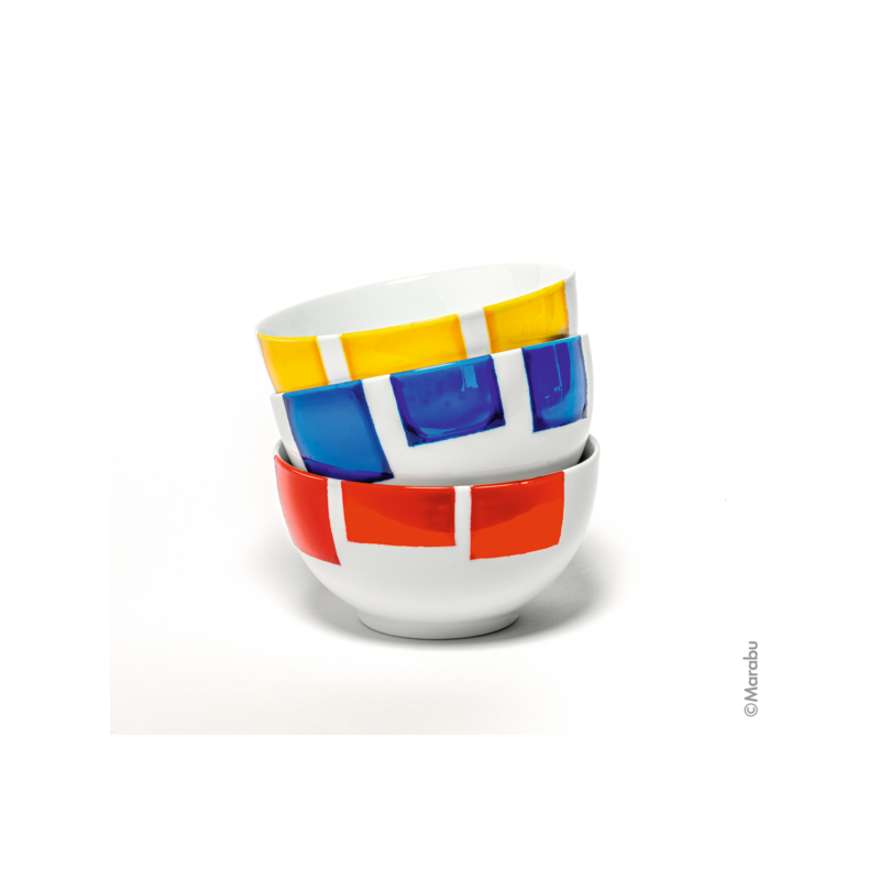 Zestaw farb do szkła i porcelany Marabu PORCELAIN & GLASS błyszczący 6x15 ml + pędzel - art. 1115000000087