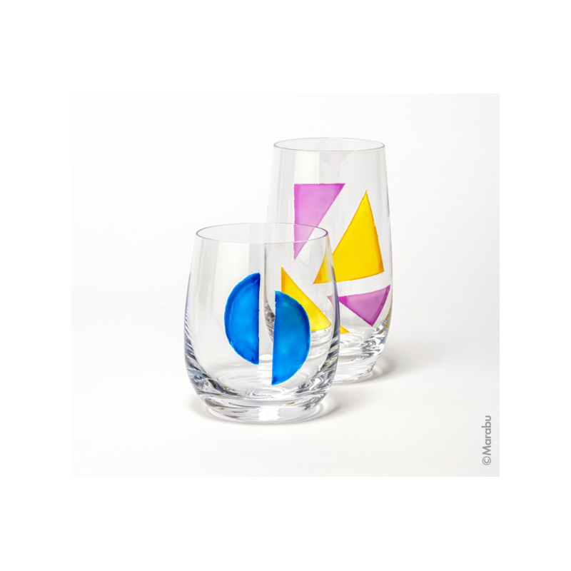 Zestaw farb do szkła i porcelany Marabu PORCELAIN & GLASS błyszczący 6x15 ml + pędzel - art. 1115000000087