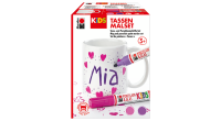 Zestaw markerów do porcelany i szkła dla dzieci + porcelanowy kubek Marabu Kids "MIA"  - art. 125000000101