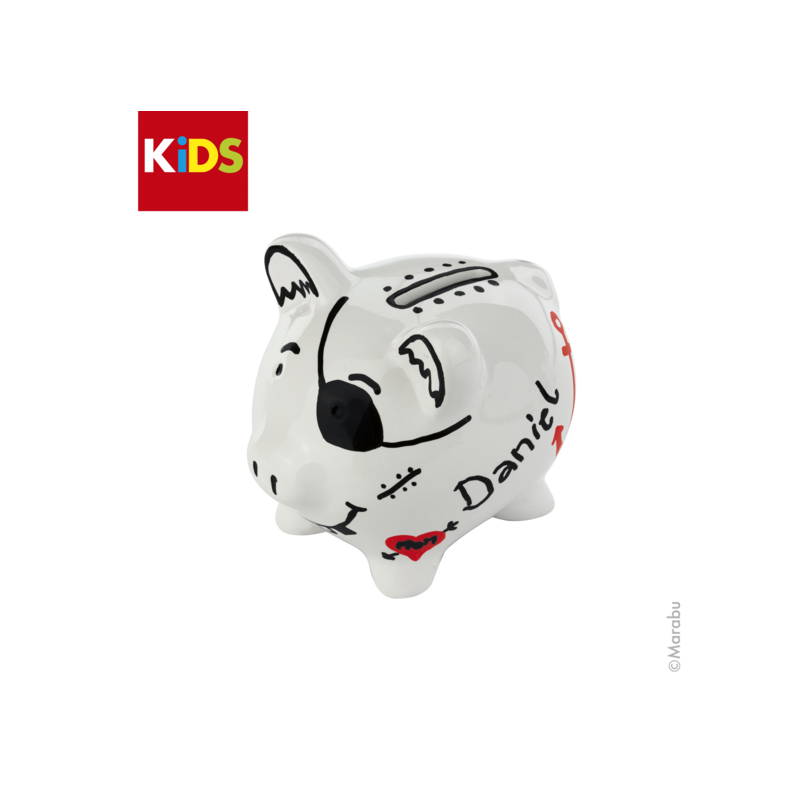 Zestaw markerów do porcelany i szkła dla dzieci + porcelanowa skarbonka Marabu Kids "PIGGY BANK"- art. 125000000100