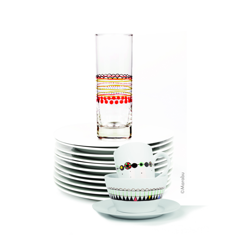 Marabu PORCELAIN & GLAS - BASIC zestaw markerów 5 kol. - art. 0123000000080