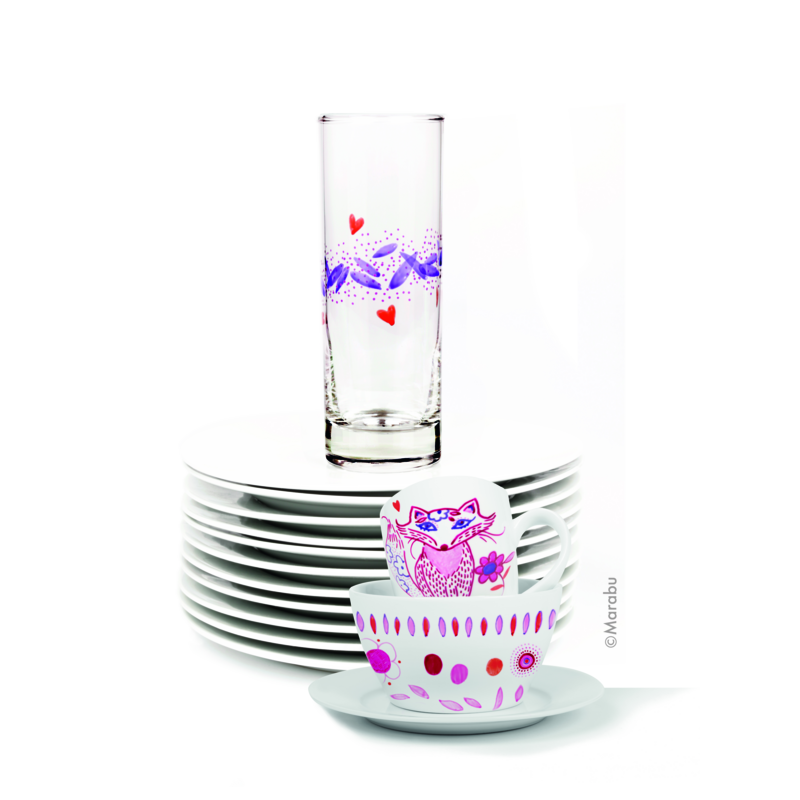 Marabu PORCELAIN & GLAS - FANTASY zestaw markerów 5 kol. - art. 0123000000082