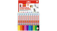 Zestaw 10 markerów do porcelany i szkła dla dzieci Marabu KiDS PORCELAIN & GLAS „MEGA FUN” - art. 01125000000084