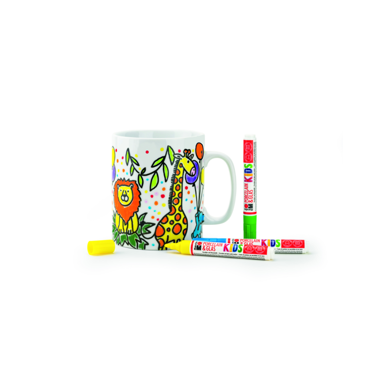 Zestaw 10 markerów do porcelany i szkła dla dzieci Marabu KiDS PORCELAIN & GLAS „MEGA FUN” - art. 01125000000084
