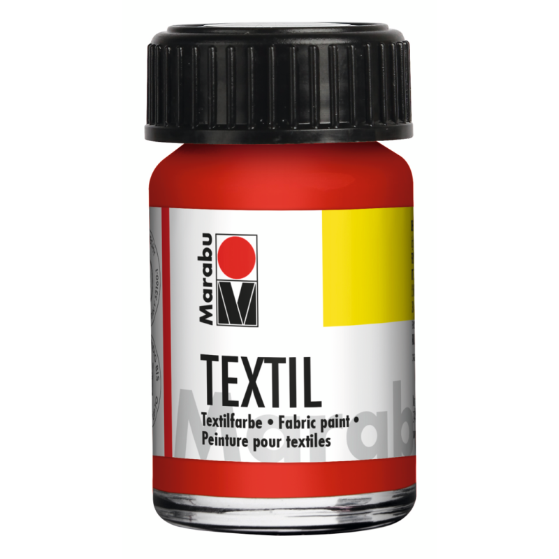 farba do tkanin jasnych Marabu TEXTIL nr 232 czerwona - 15 ml