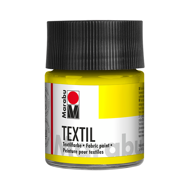 farba do tkanin jasnych Marabu TEXTIL nr 020 żółta cytrynowa - 50 ml