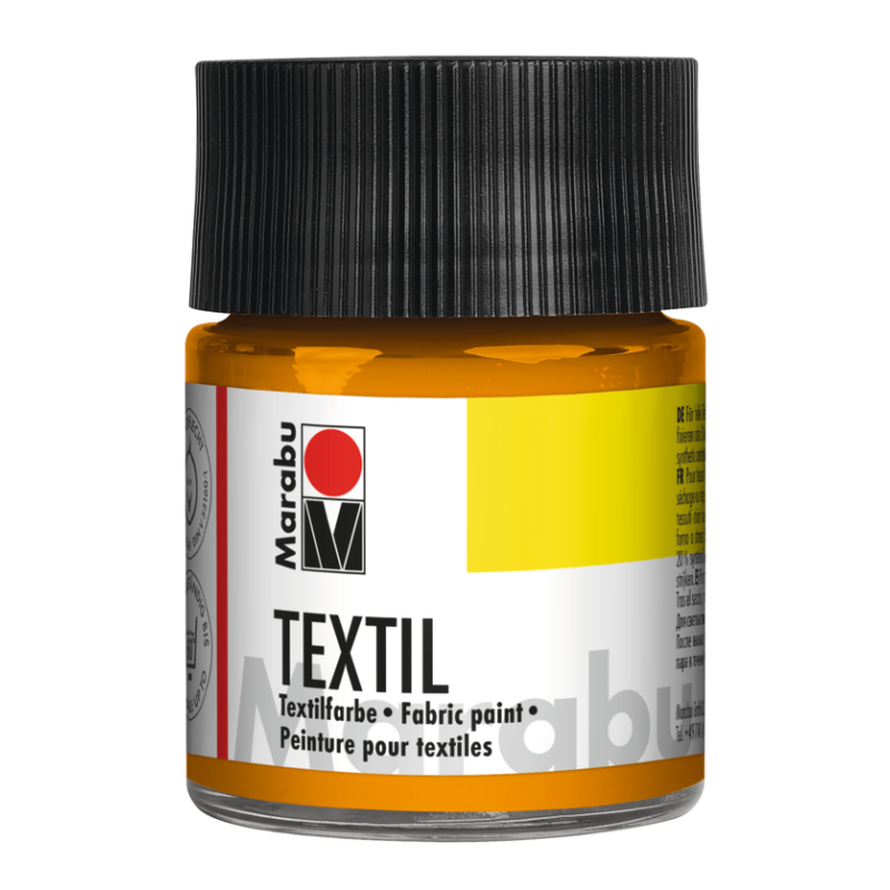 farba do tkanin jasnych Marabu TEXTIL nr 225 mandarynkowy - 50 ml