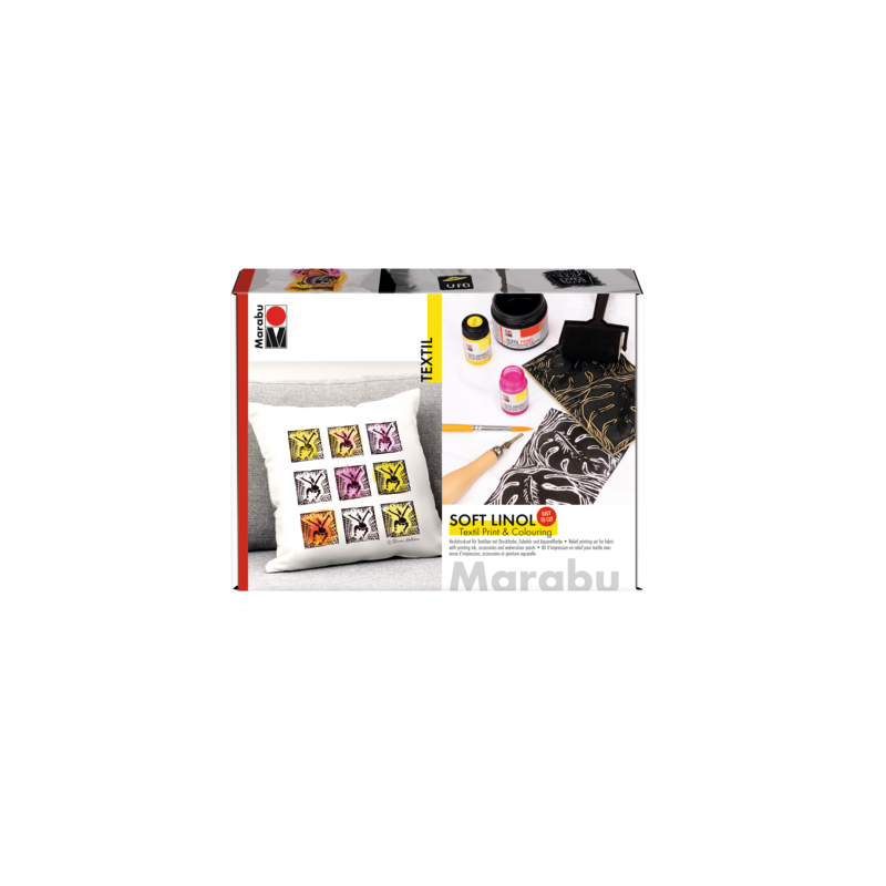 Zestaw farb do druku na tkaninach Marabu SOFT LINOL TEXTIL PRINT & COLOURING - art. 1703000000081