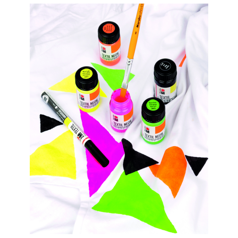 Zestaw farb do tkanin Marabu TEXTIL NEON 5x15 ml - art. 1711000000080