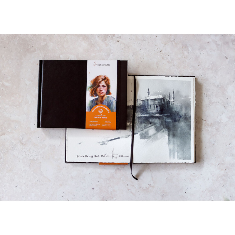 Szkicownik do akwareli Hahnemuhle Watercolour Book 250g Deckle Edge - bawełna - A5 portret