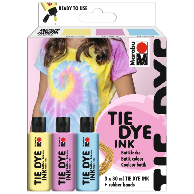 Zestaw farb do batiku Marabu TIE DYE INK 3x80 ml PASTEL - art. 1730000000201