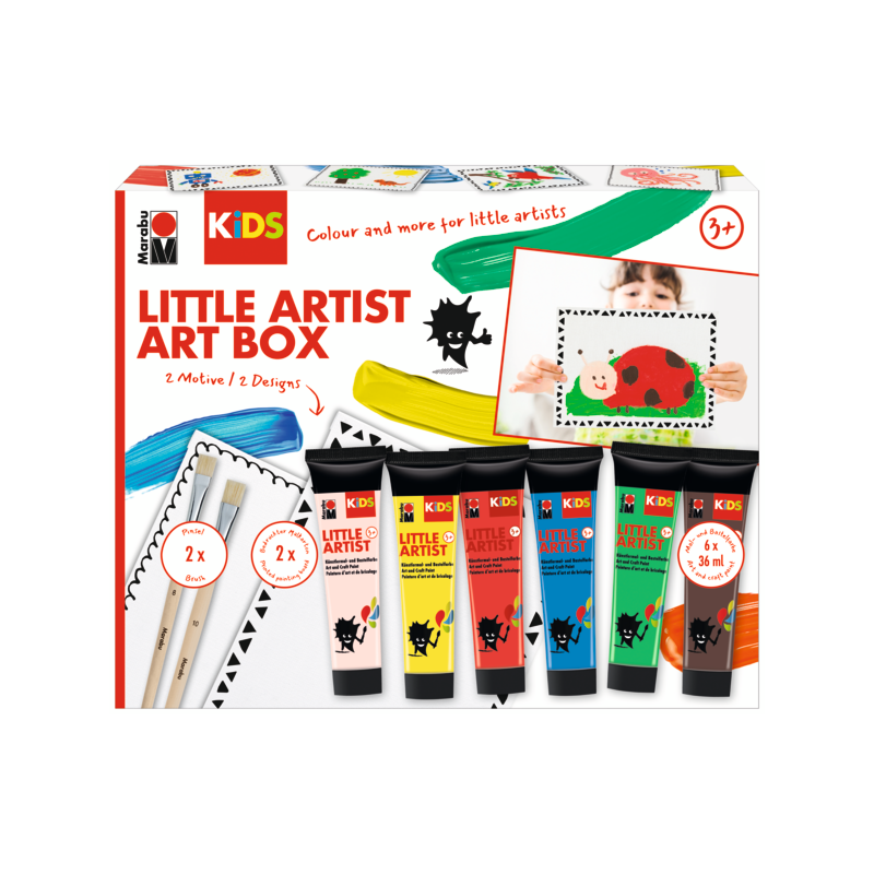 Zestaw farb Marabu KiDS Little Artist 6 x 36 ml + akcesoria do malowania - art. 305000000114