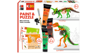 Zestaw farb Marabu KiDS Little Artist + drewniane puzzle 3D „Dinozaury” - art. 305000000110